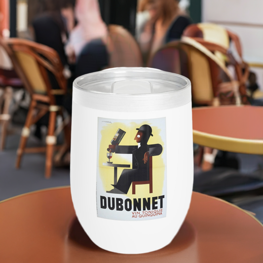 12oz Wine Tumbler - Dubonnet Vin Tonique Vintage Wine Art - Retro - Vacuum-Insulated Hot/Cold