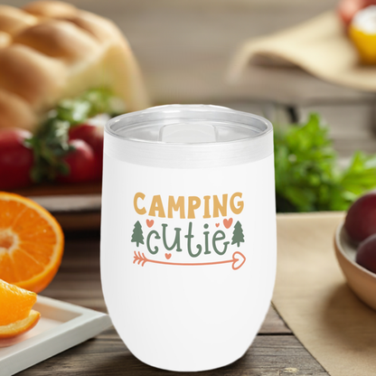 12oz Wine Tumbler - Camping Cutie - Vacuum-Insulated Hot/Cold - Camping/RV Life