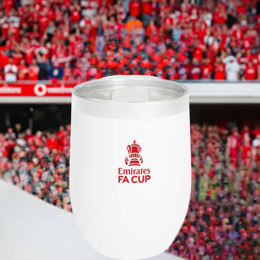 12oz Wine Tumbler - Emirates FA Cup - Vacuum-Insulated Hot/Cold - Great Gift for Soccer Fans +Fast Shipping