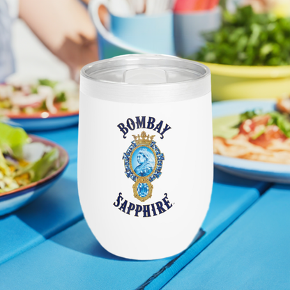 12oz Wine Tumbler - Bombay Sapphire Gin Label - Vacuum-Insulated Hot/Cold